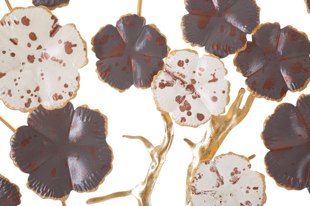 Fali dekoráció, mintás levelek, fehér antracitszürke - PRUNUS - Butopêa termék 2. képe